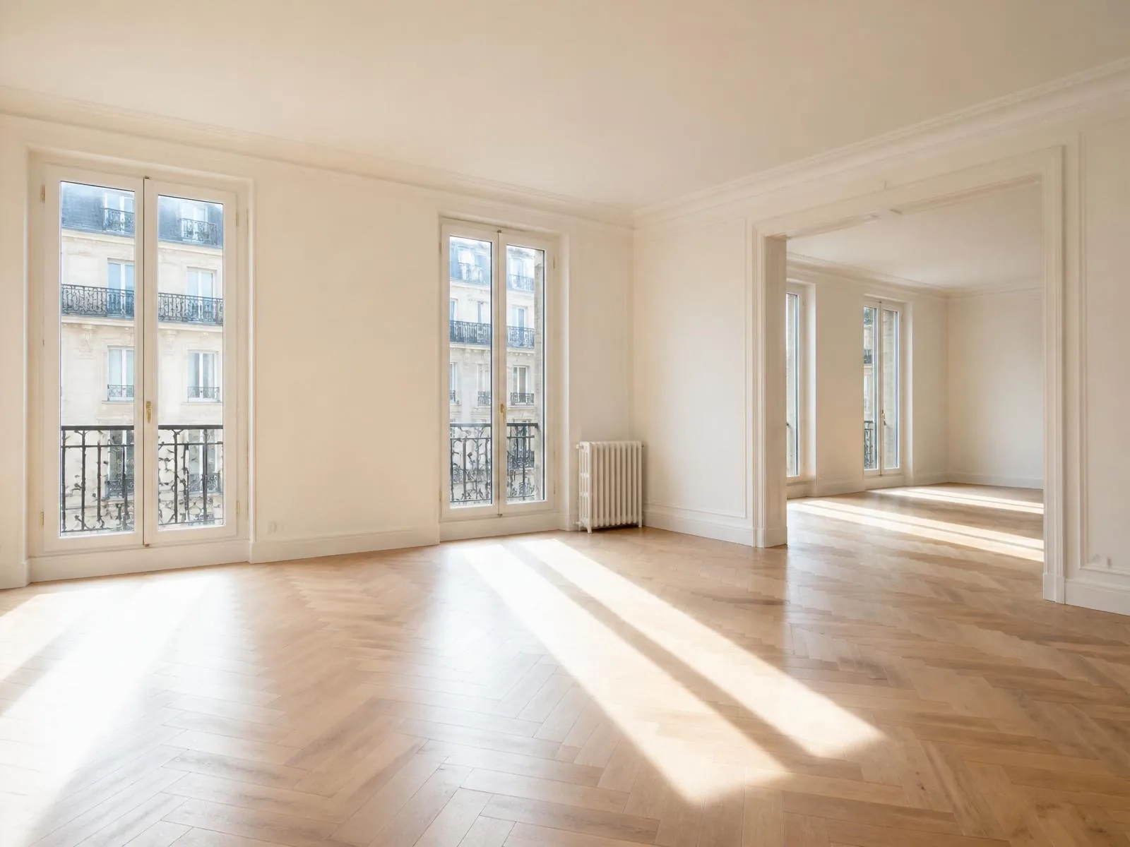 Cartons et mobilier prêts pour un débarras